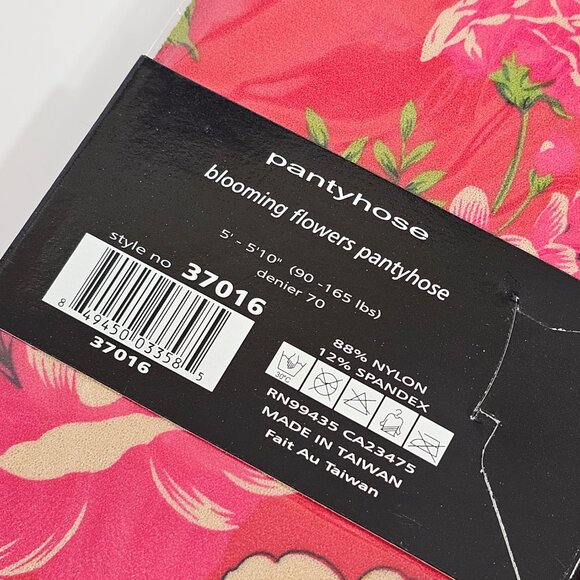Music Legs Blooming Flowers Colorful Opaque Floral Pantyhose Tights One Size - Picture 4 of 5